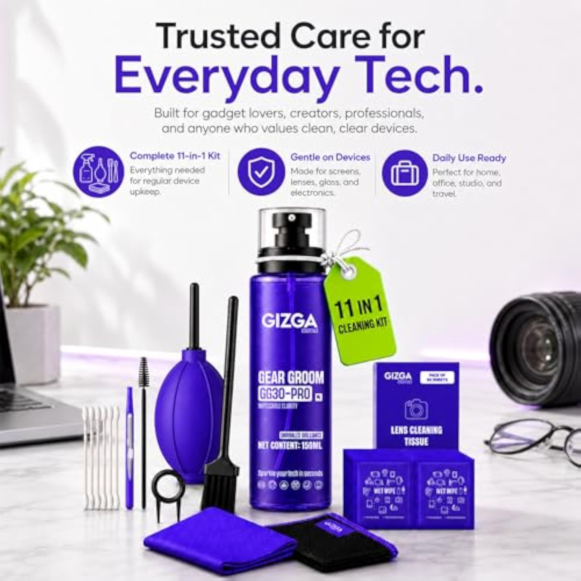 11-in-1 Laptop Cleaning Kit with Screen Cleaner Spray & Air Blower